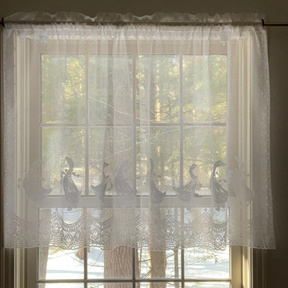 White Lace Goose Pattern Curtain - Picture 16 of 16